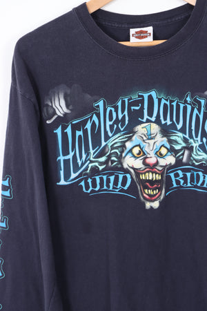 HARLEY DAVIDSON Wild Ride Joker Long Sleeve Navy T-Shirt (M-L)