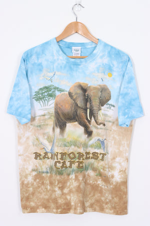 RAINFOREST CAFE 1999 Elephant Safari LIQUID BLUE T-Shirt (L)