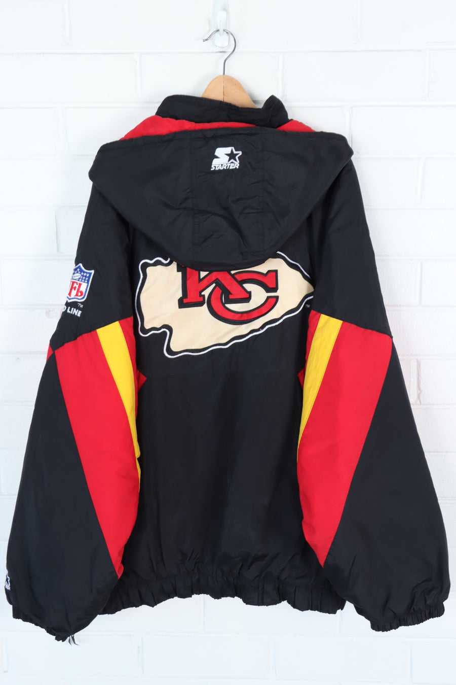 STARTER Chiefs Embroidered 1/4 Zip Panel Jacket Korean Made (XXL)