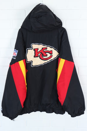 STARTER Chiefs Embroidered 1/4 Zip Panel Jacket Korean Made (XXL)