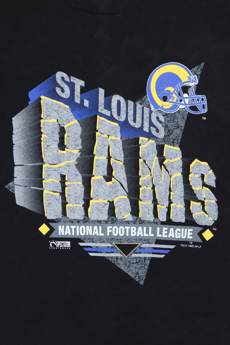 NFL St Louis Rams 1995 Black T-Shirt USA Made (M-L)