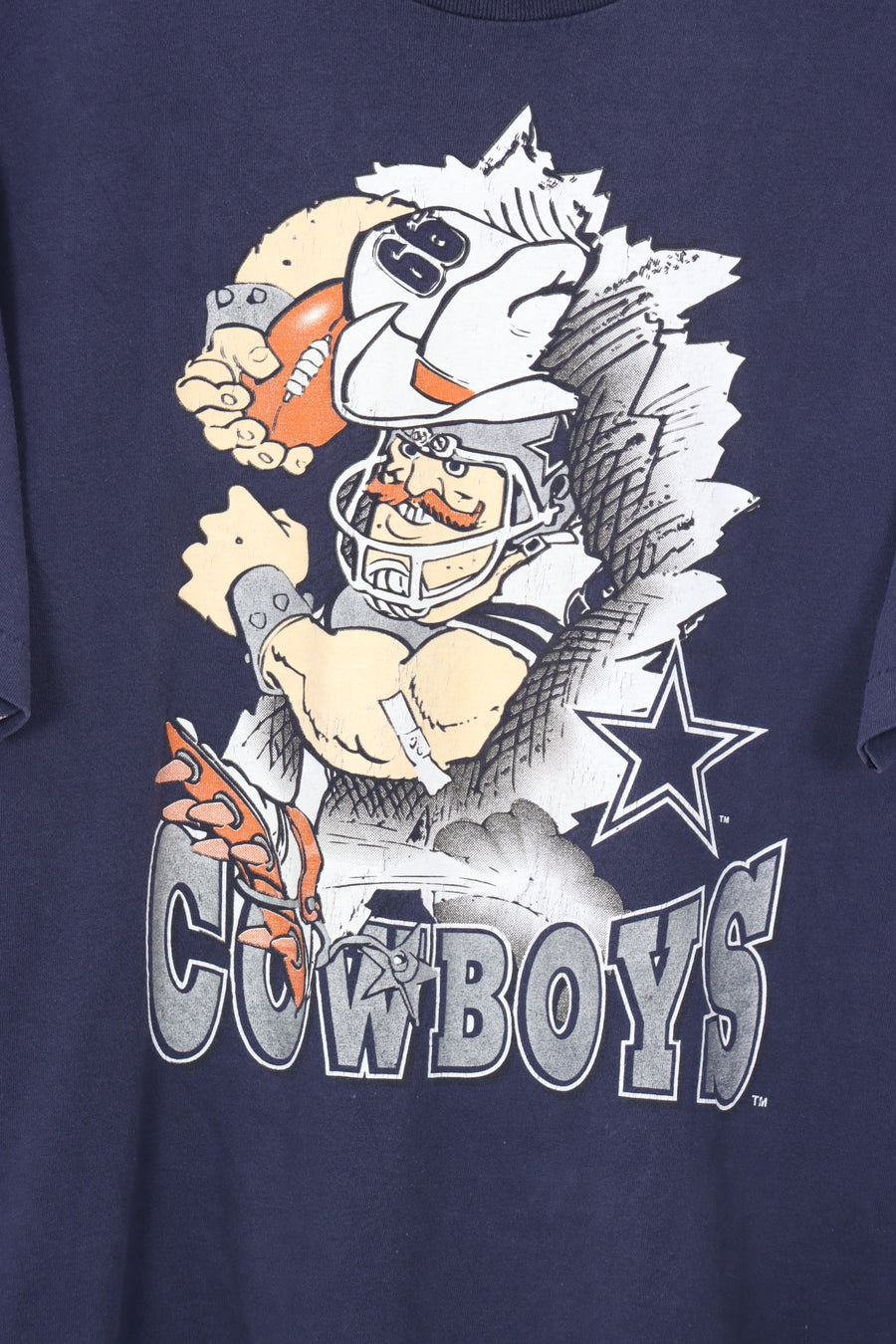 NUTMEG Dallas Cowboys NFL Player Cartoon Football Tee (L)