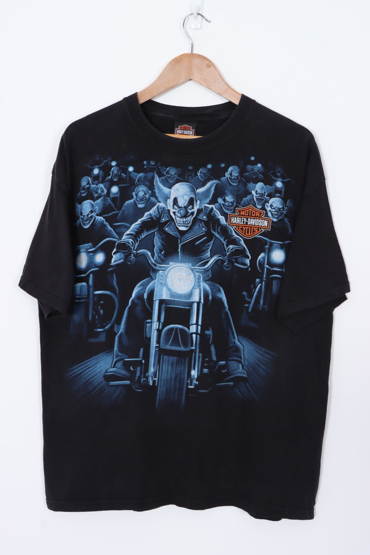 HARLEY DAVIDSON Clown Gang Back Front T-Shirt USA Made (XL)