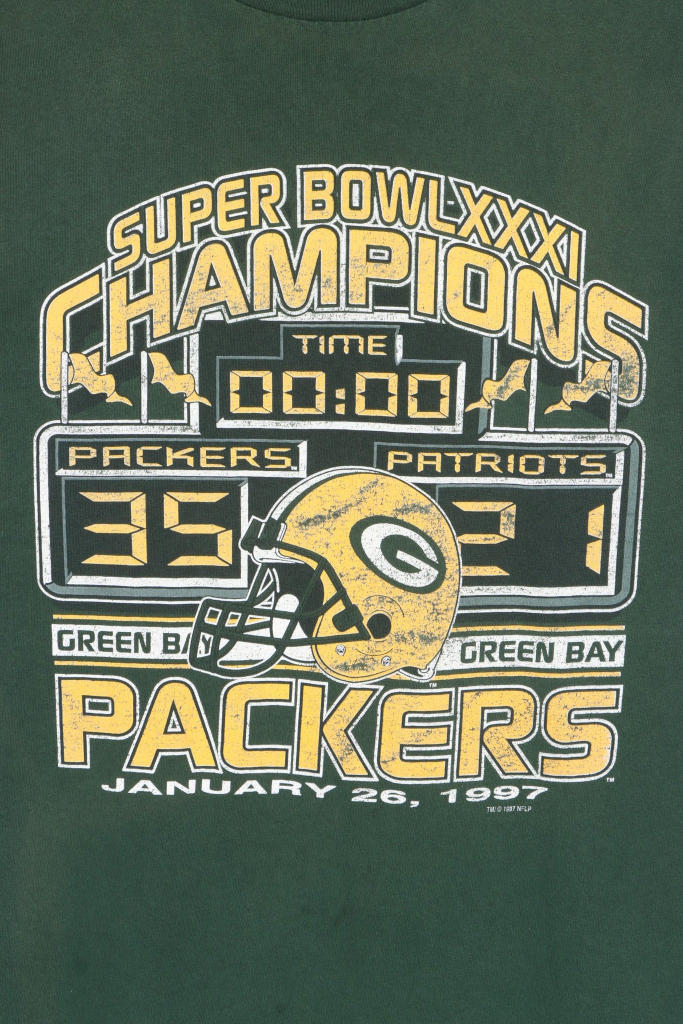 NFL Green Bay Packers 1997 XXXI Super Bowl Champions LOGO 7 T-Shirt (X |  Vintage Sole Melbourne