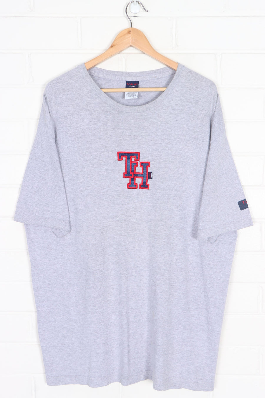 TOMMY HILFIGER Jeans Embroidered Initials Varsity Logo T-Shirt (XL)