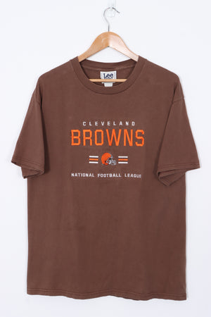 NFL Cleveland Browns Embroidered Helmet Logo LEE SPORT T-Shirt (L)