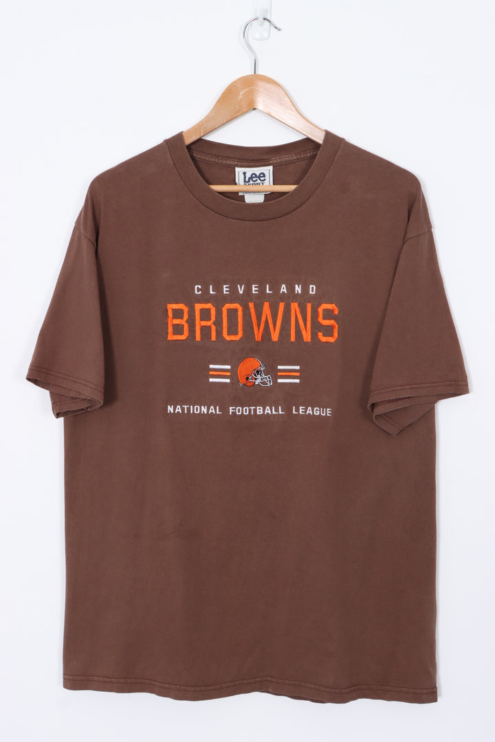 NFL Cleveland Browns Embroidered Helmet Logo LEE SPORT T-Shirt (L)