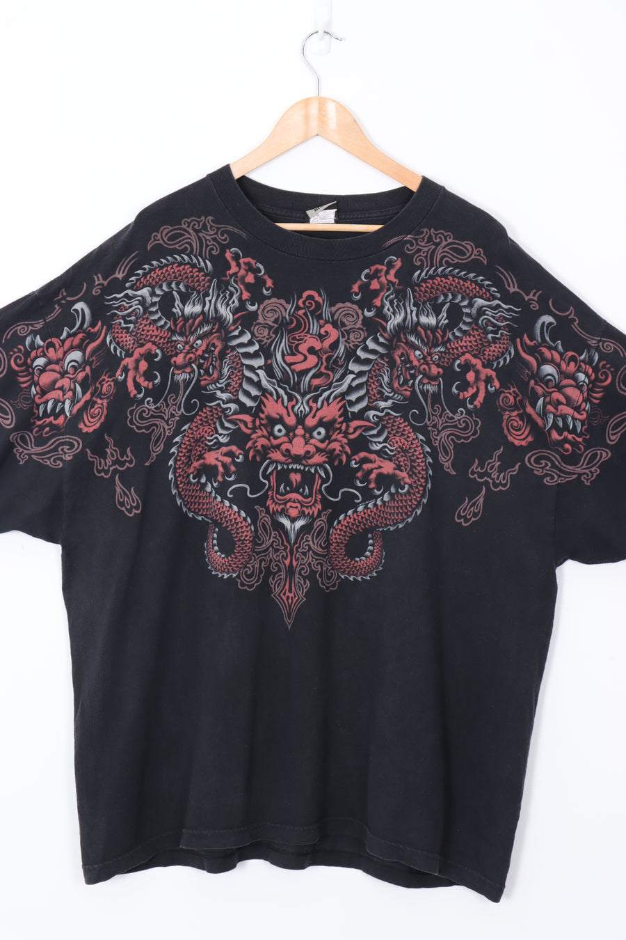 LIQUID BLUE Red Dragon Ying & Yang All Over Print Tee (XXXL)