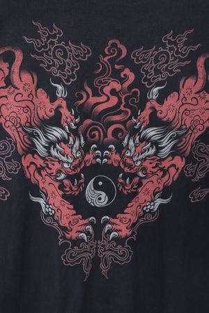 LIQUID BLUE Red Dragon Ying & Yang All Over Print Tee (XXXL)