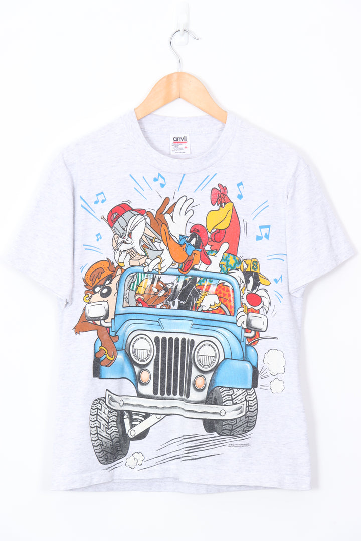 1993 VINTAGE LOONEY TUNES Jeep Front & Back Tee (S)