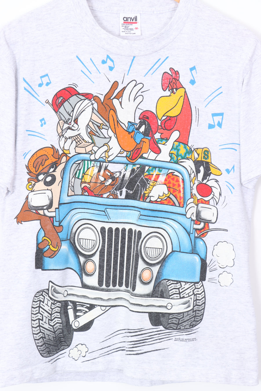 1993 VINTAGE LOONEY TUNES Jeep Front & Back Tee (S)