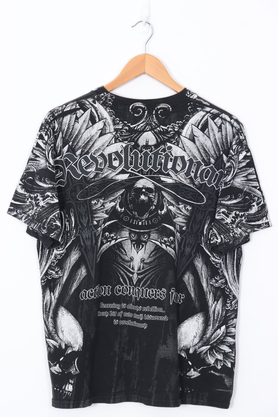 REVOLUTIONARY Cross & Feathers Affliction Style All Over Tee (L)