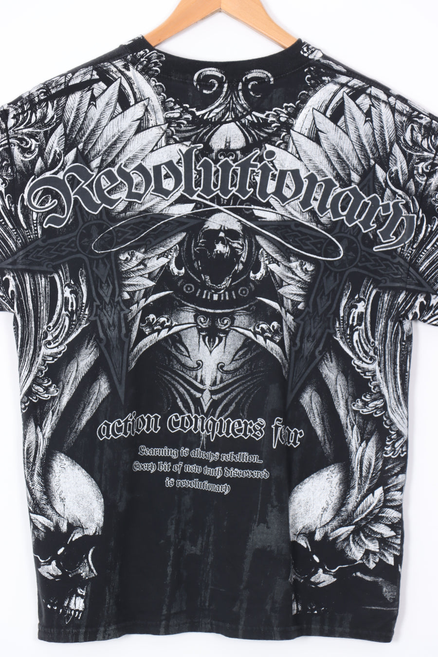 REVOLUTIONARY Cross & Feathers Affliction Style All Over Tee (L)