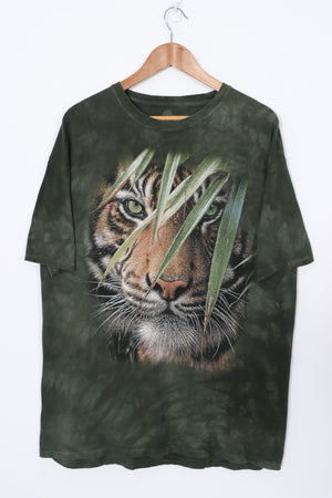 THE MOUNTAIN San Diego Zoo Tiger Green Tie-Dye T-Shirt (XL)