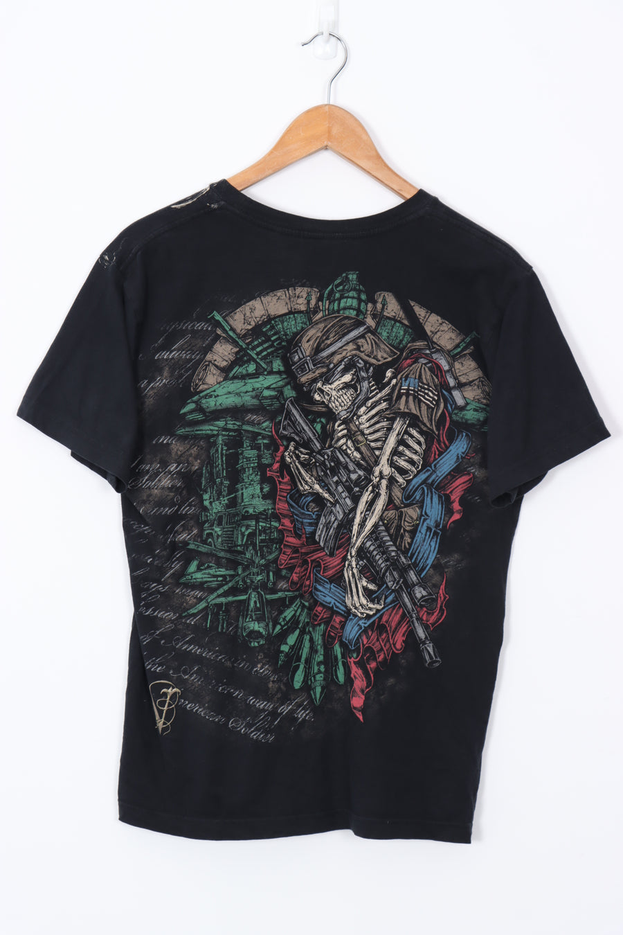 Y2K Apprime Courage Above All Virtus Colourful Skull Tee (M)