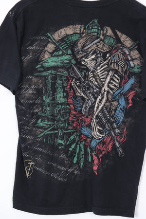 Y2K Apprime Courage Above All Virtus Colourful Skull Tee (M)