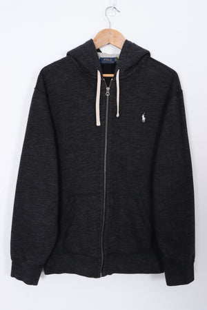 RALPH LAUREN POLO Dark Grey Full Zip Hoodie (XL)