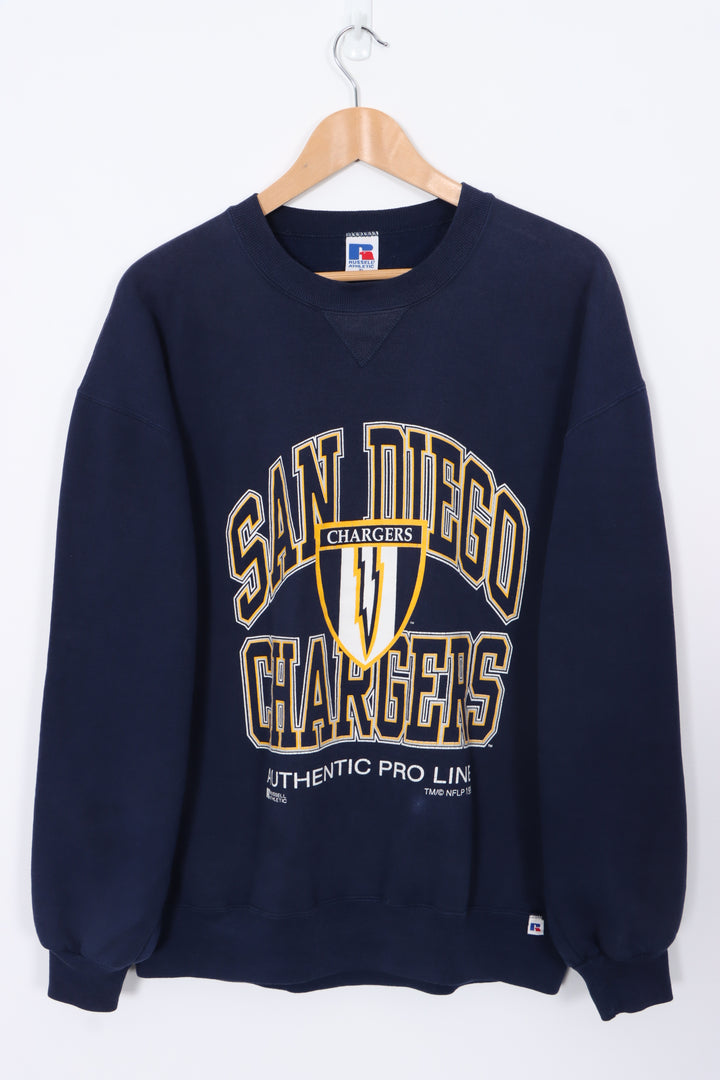 NFL San Diego Chargers 1995 Spell Out Logo Sweatshirt USA Made (XL)