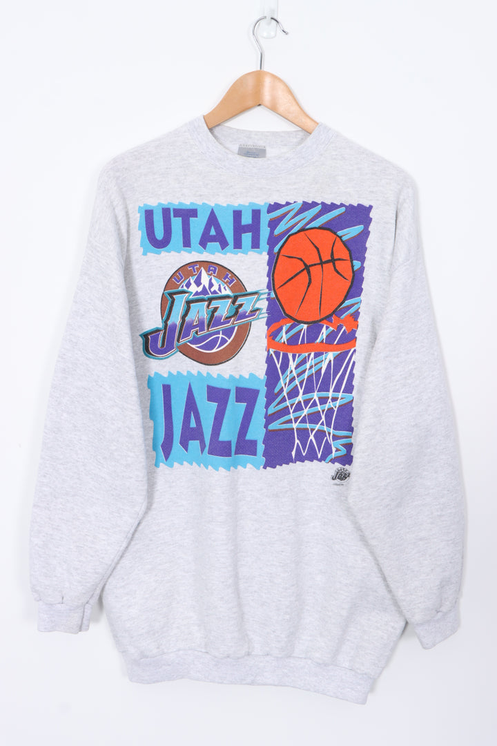 NBA Utah Jazz 90s Retro LOGO 7 Sweatshirt USA Made (L TALL)