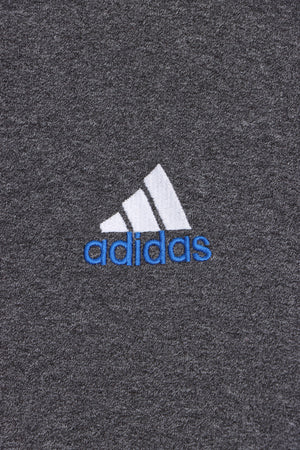 ADIDAS 90s Embroidered 3-Sripe Logo Dark Grey Crew Neck Sweatshirt (L)