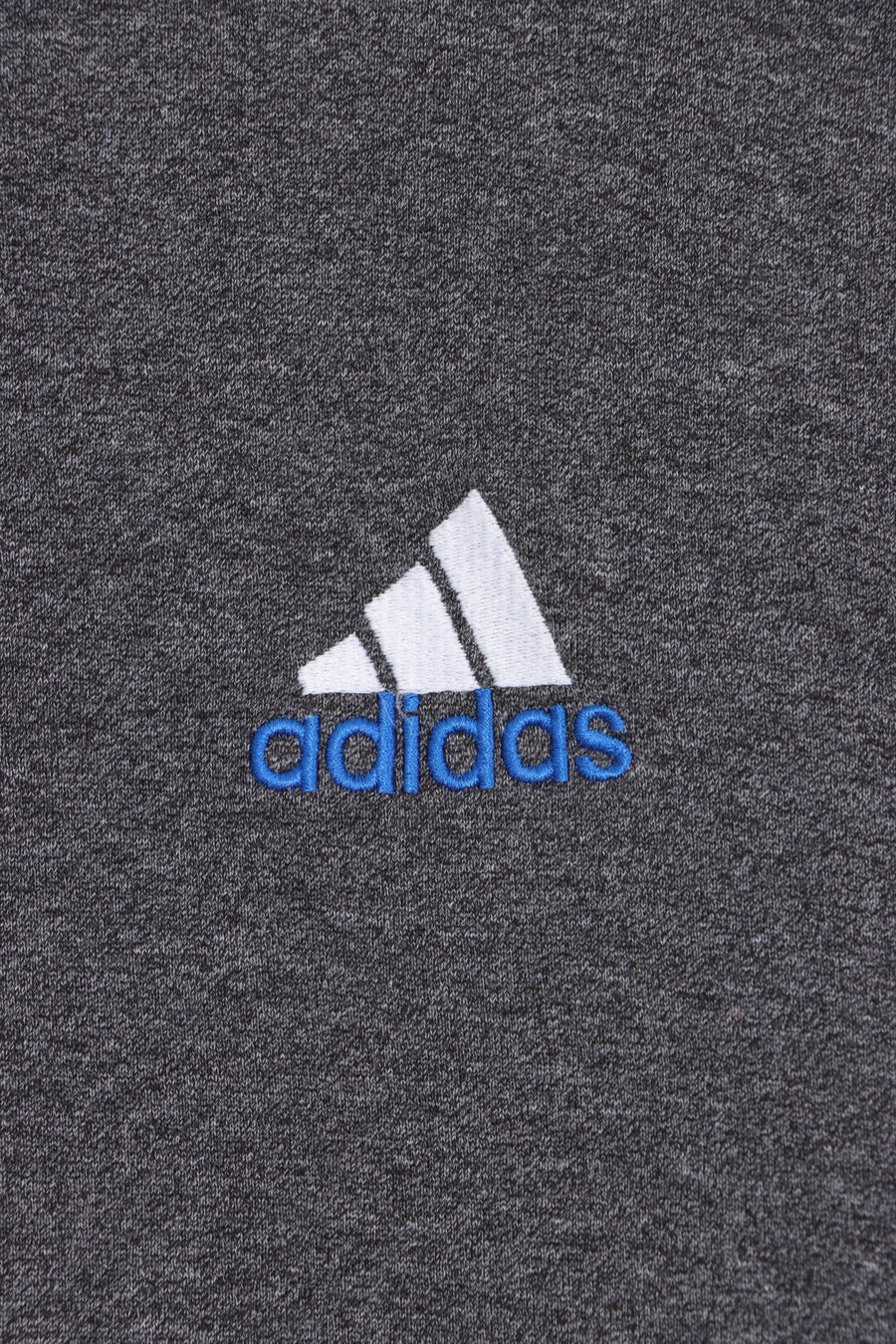 ADIDAS 90s Embroidered 3-Sripe Logo Dark Grey Crew Neck Sweatshirt (L)