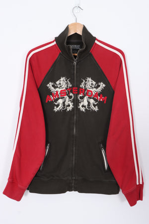 LUCKY BRAND Amsterdam Red & Dark Grey Y2K Track Jacket (L)