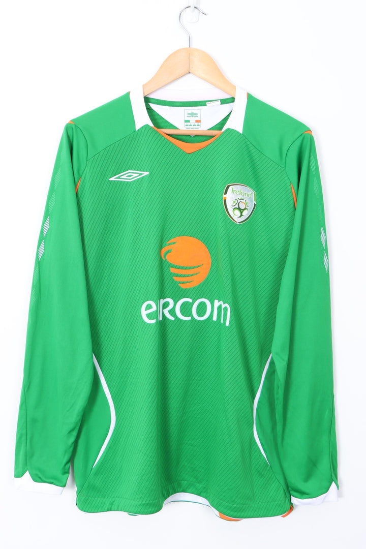 Ireland 2008-2010 UMBRO Long Sleeve Home Soccer Jersey (XL)