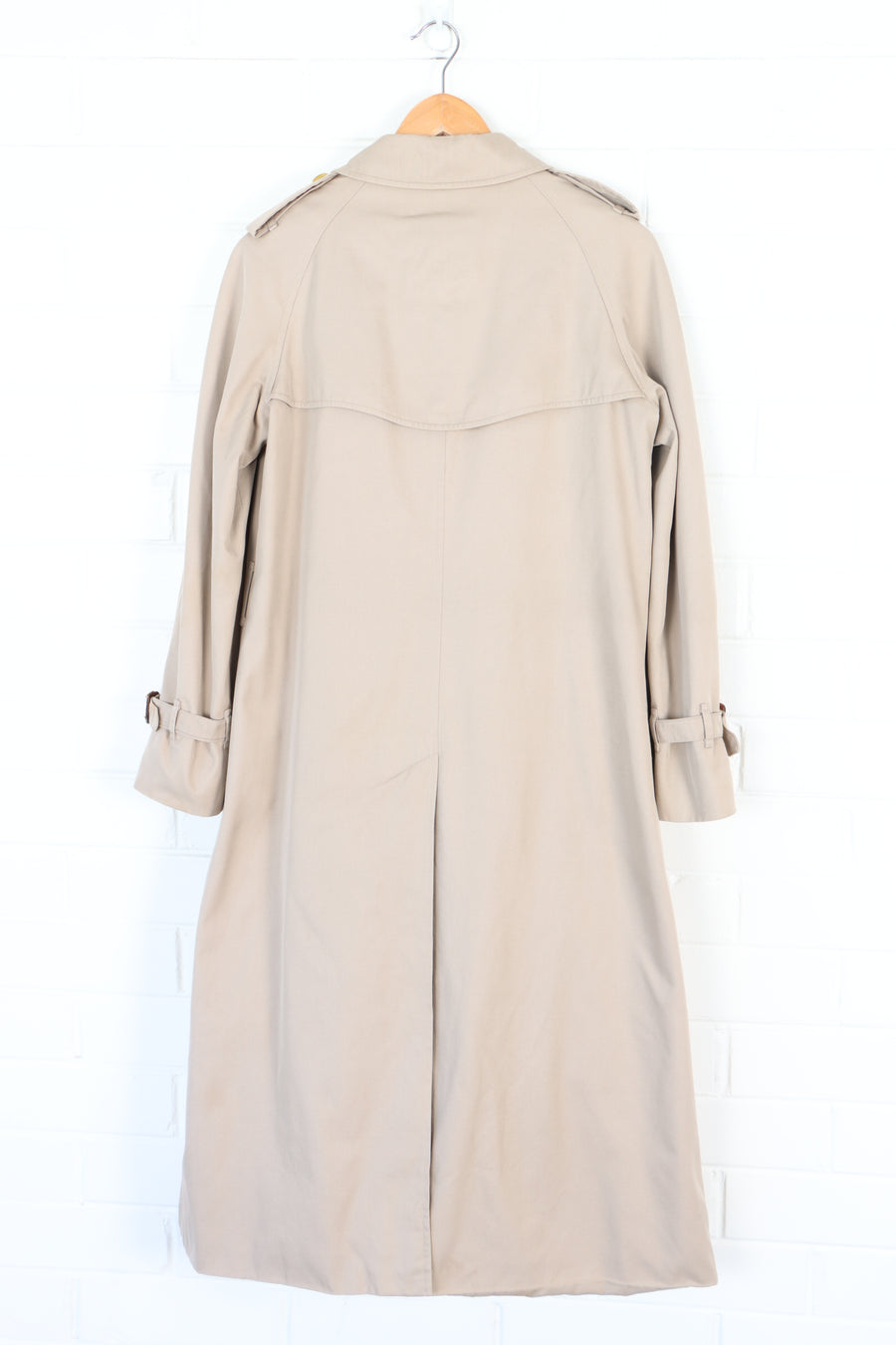 Vintage BURBERRY Long Beige Trench Coat (Women's 12)