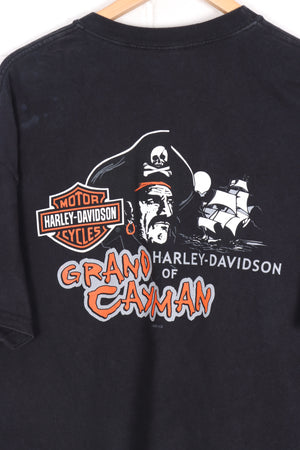 HARLEY DAVIDSON Caymans Pirate Front Back Tee USA Made (XL)