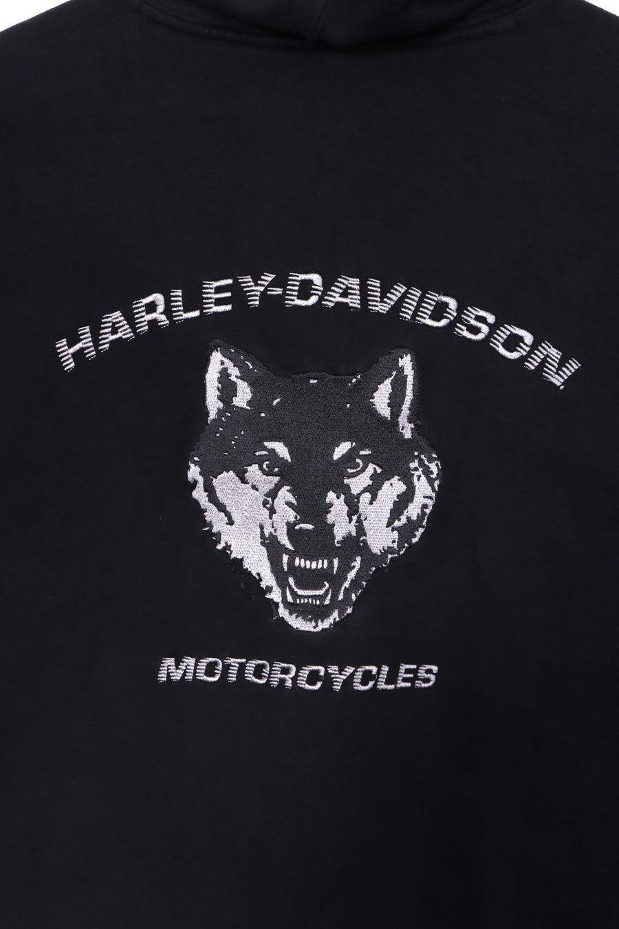 HARLEY DAVIDSON Embroidered Wolf Full Zip Oversized Hoodie (L-XL)