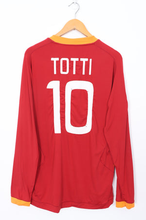 AS Roma 2011/2012 Totti #10 KAPPA Long Sleeve Home Soccer Jersey (XXL)