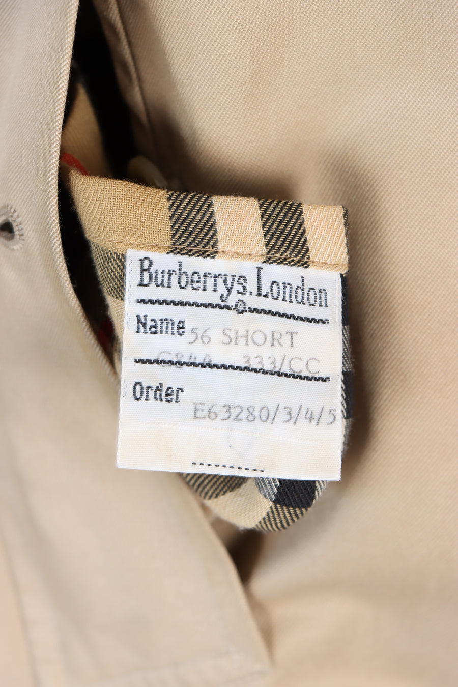 Vintage BURBERRY Short Beige Trench Coat England Made (Men's 56)