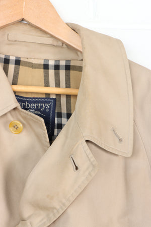 Vintage BURBERRY Short Beige Trench Coat England Made (Men's 56)