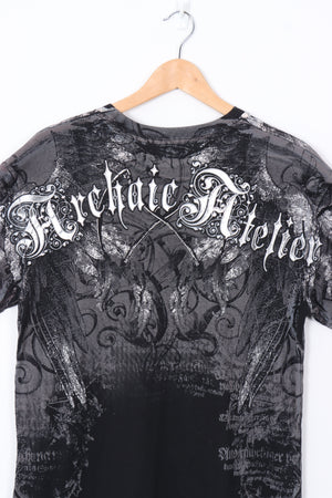 AFFLICTION Archaic Atelier Black & Grey T-Shirt (M)