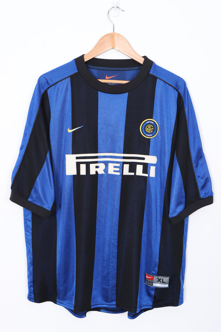 Vintage Inter Milan 1999/2000 NIKE Home Soccer Jersey UK Made (XL)