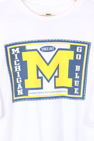 NIKE Michigan 'Go Blues' Yellow & Blue USA Made College Tee (XXL)