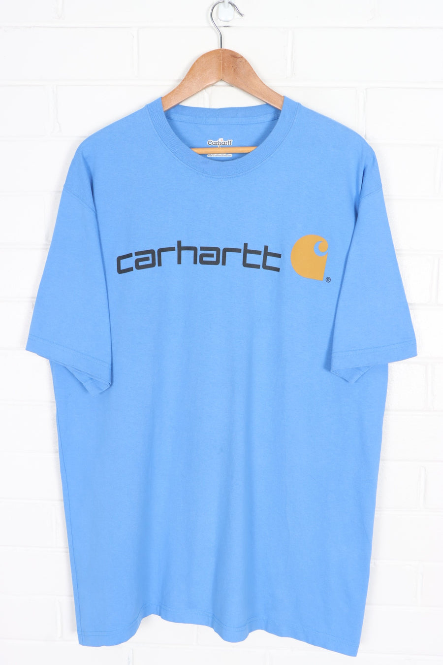 CARHARTT Big Logo Blue T-Shirt (L Tall )