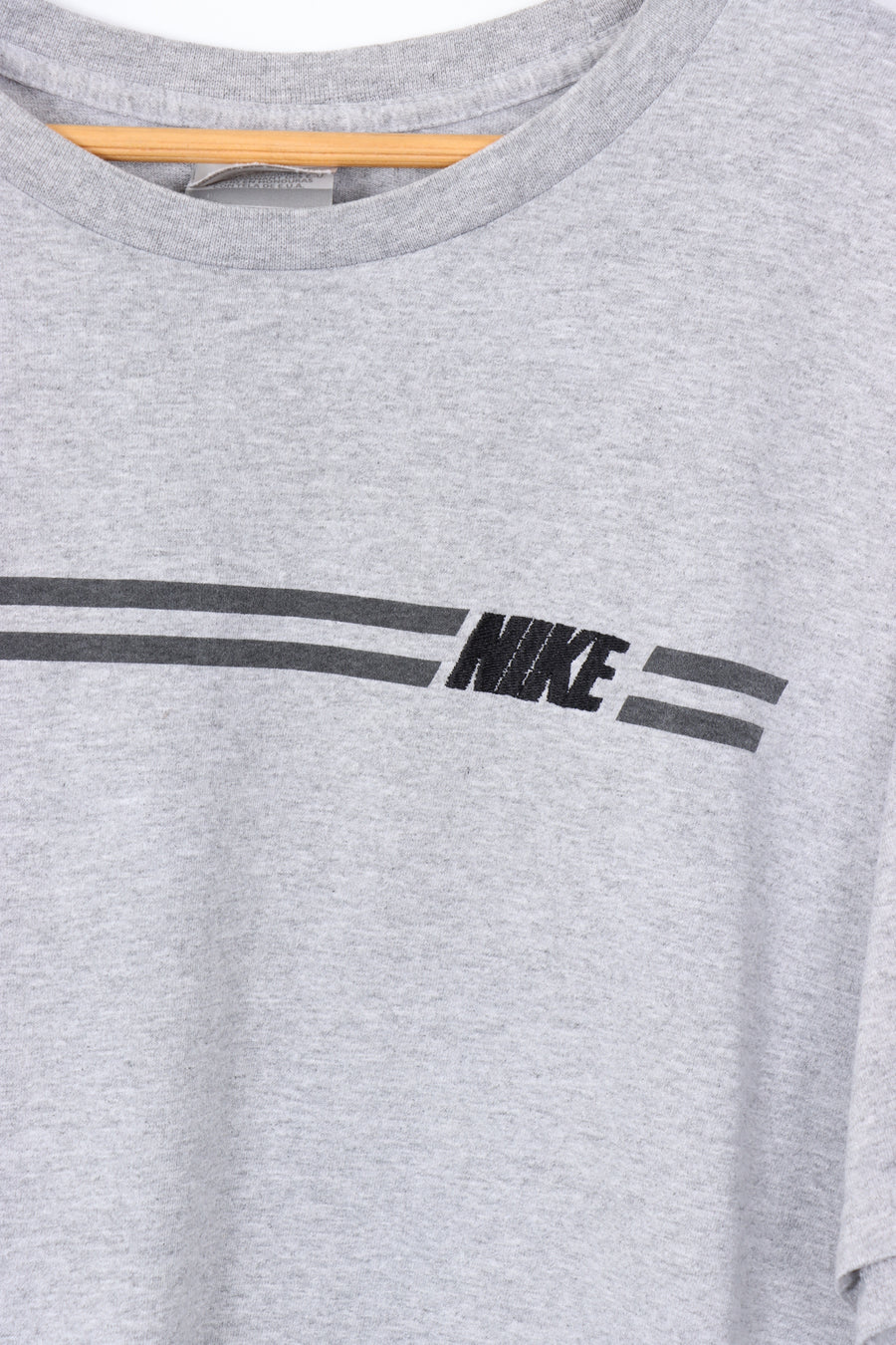 NIKE Grey & Black Embroidered Tee (XL)