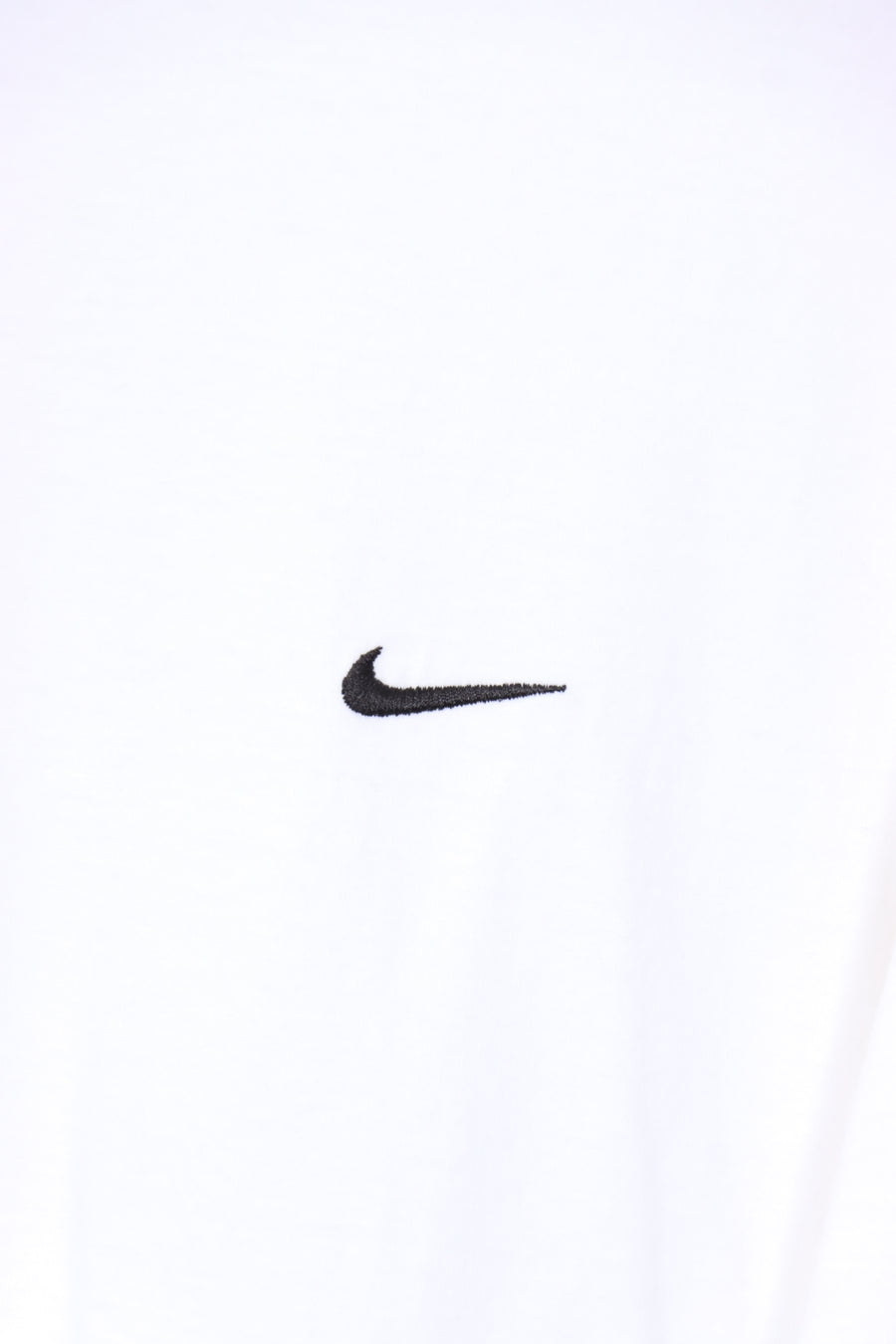 NIKE Embroidered Swoosh Black & White Classic Tee (XL)