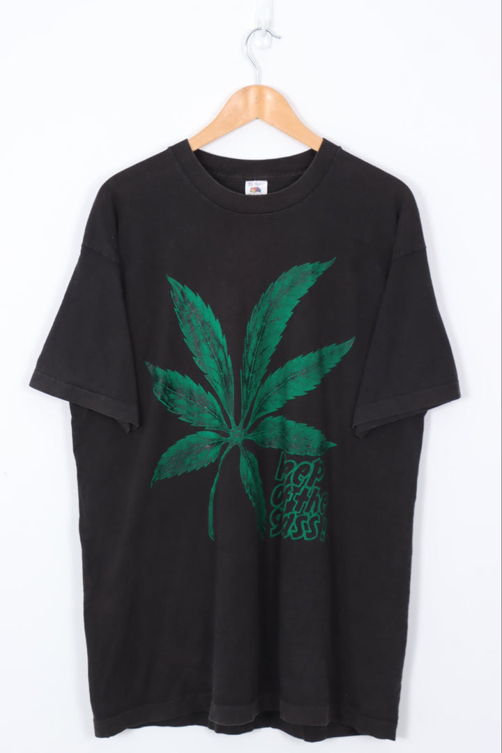 'Keep off the Grass!' Weed Marijuana Single Stitch Tee (XL)