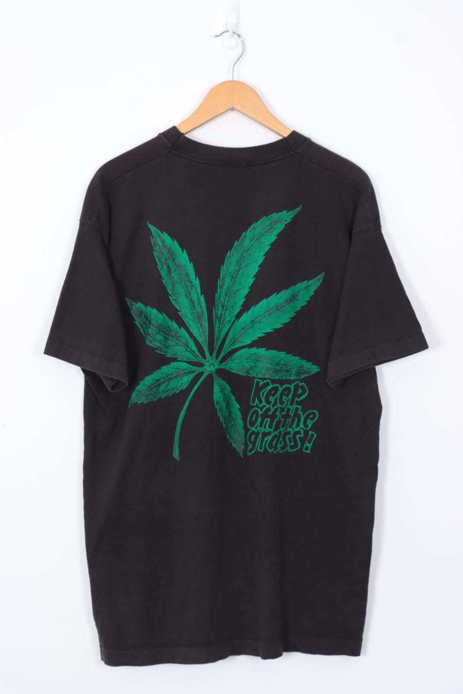 'Keep off the Grass!' Weed Marijuana Single Stitch Tee (XL)