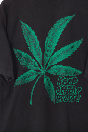 'Keep off the Grass!' Weed Marijuana Single Stitch Tee (XL)