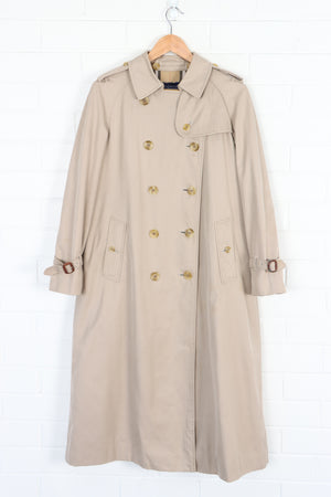 Vintage BURBERRY Long Beige Trench Coat (Women's 12)