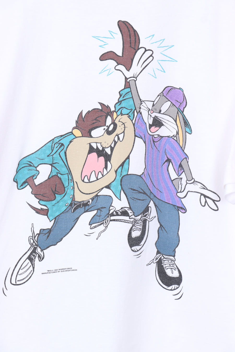 1993 Vintage LOONEY TUNES Taz & Bugs Hip Hop T-Shirt (L-XL)