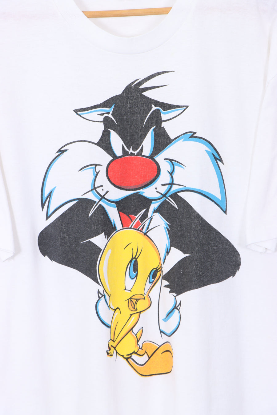 Looney Tunes Tweety and Sylvester Single Stitch 50/50 USA Made T-Shirt (XL)