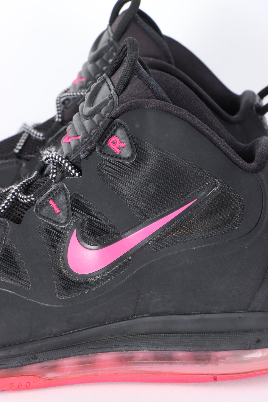 NIKE Air Max 'Uptempo Fuse 360' Black Pink Sneakers (9.5)