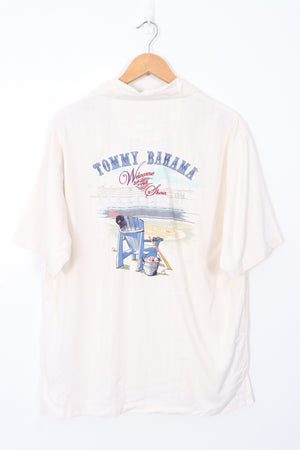 TOMMY BAHAMA 'Welcome to the Show' Baseball Design Short Sleeve Shirt (L)