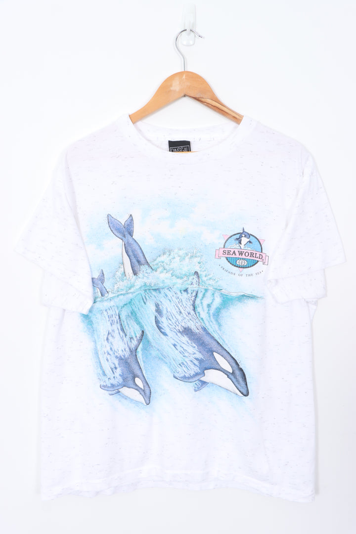 SeaWorld 'Friends of the Sea' Killer Whale USA Made Single Stitch Tee (L)