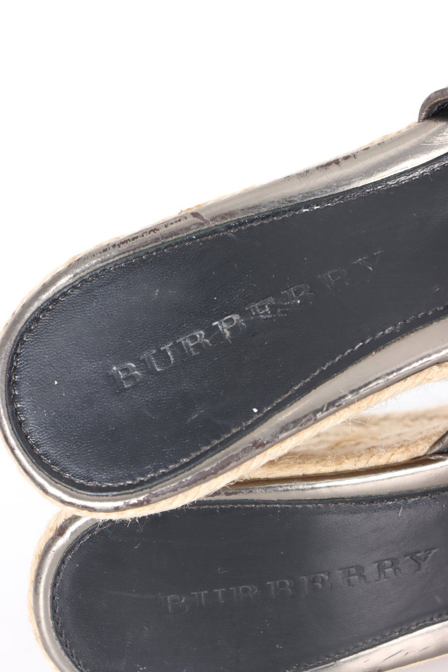 BURBERRY Nova Check Espadrille Wedged Heel Sandals (40)