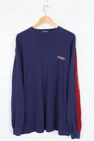 NAUTICA Competition Navy & Red Long Sleeve T-Shirt (XL)